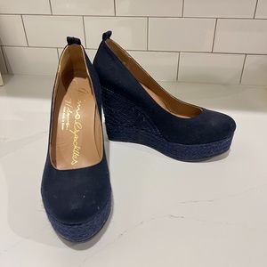 GAIMO ESPADRILLES Navy Blue Wedges